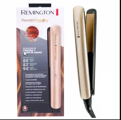 Plancha cabello remington keratina + argan